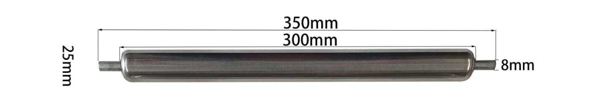 Conveyor Roller Non-powered Roller 300x25x8mm