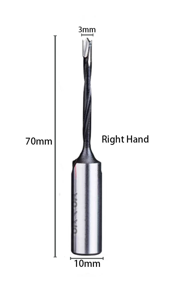 Two-Flute Carbide Dowel Drill Bits Dowel Boring Bits 70mm Length