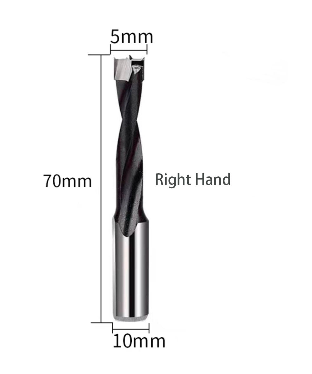 Two-Flute Carbide Dowel Drill Bits Dowel Boring Bits 70mm Length