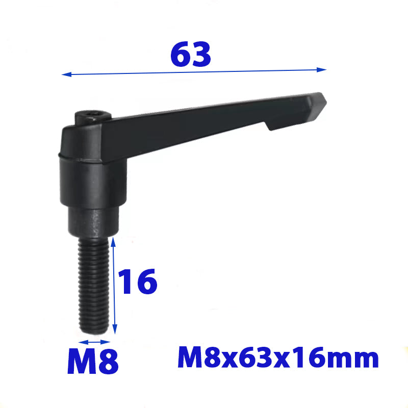 Used M8 Clamping Knob Lever Adjustable Machinery Handle Locking Thread Knob