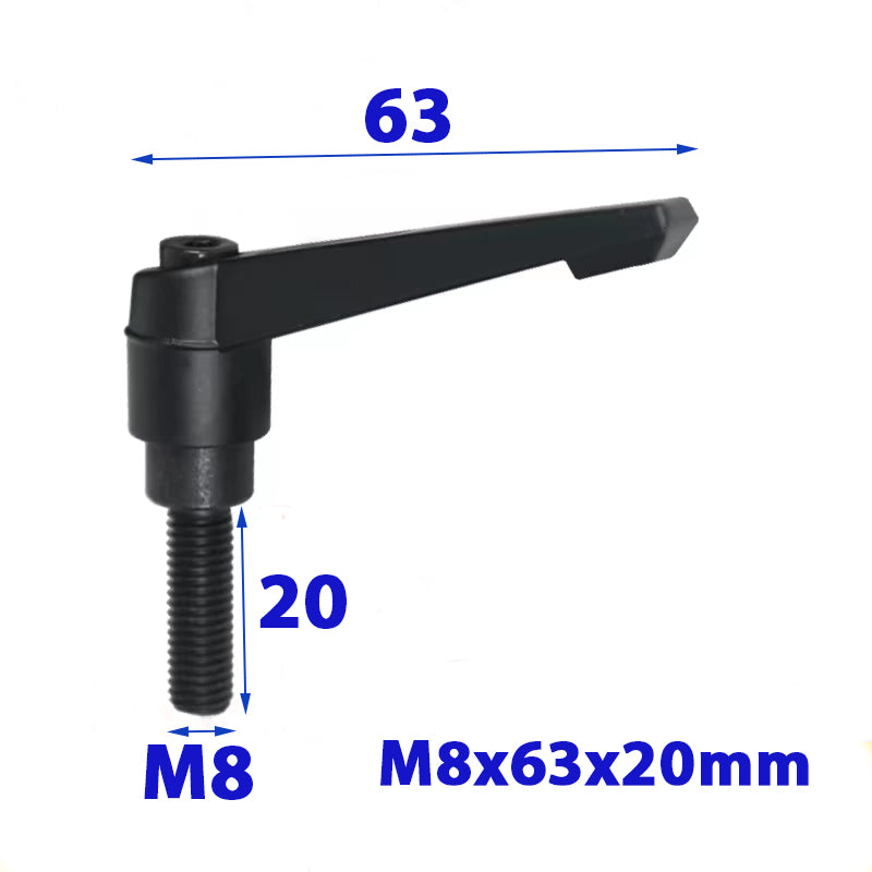 Used M8 Clamping Knob Lever Adjustable Machinery Handle Locking Thread Knob