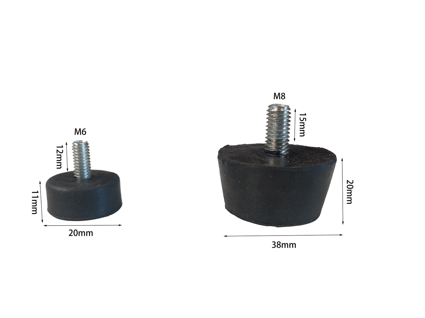 Rubber Vibration Damping Isolator Rubber Feet with M6 & M8 Screw