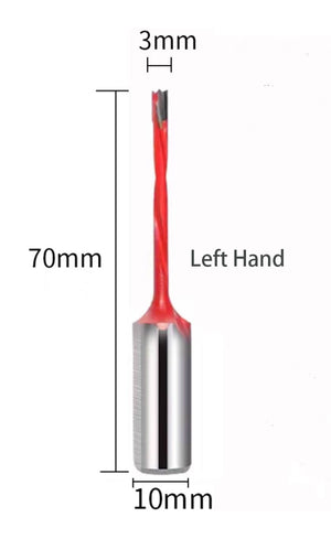 Open image in slideshow, Two-Flute Carbide Dowel Drill Bits Dowel Boring Bits 70mm Length
